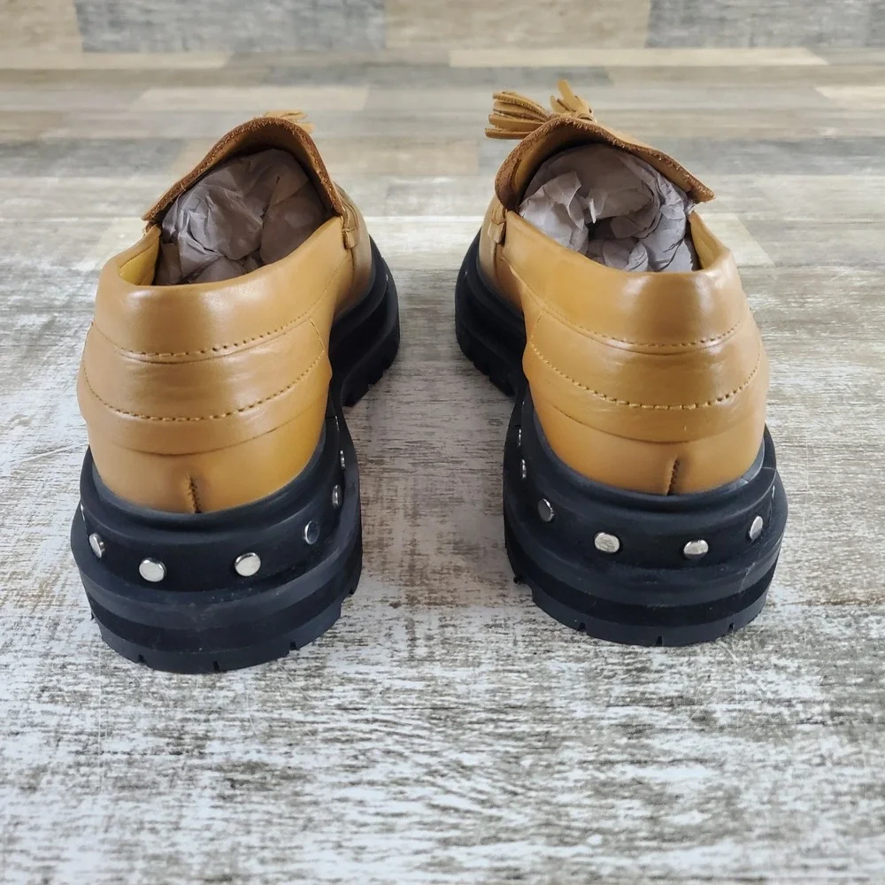 Free People Teagan Tassel Loafers Shoes Womens Sz 9 Caramel Cafe Goth Gothic